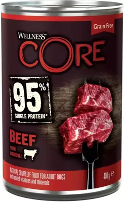 Wellness CORE hond 95% Single Protein rund & broccoli 400g