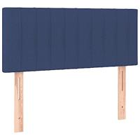 Boxspring met matras stof blauw 90x190 cm - thumbnail