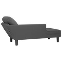 Chaise longue met kussen corduroy stof donkergrijs - thumbnail