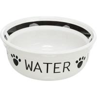 TRIXIE DRINKBAK HOND WATER KERAMIEK WIT / ZWART 250 ML 13 CM - thumbnail