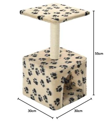 VidaXL Kattenkrabpaal met sisal krabpaal 55 cm pootafdrukken beige