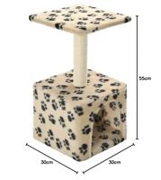 VidaXL Kattenkrabpaal met sisal krabpaal 55 cm pootafdrukken beige - thumbnail