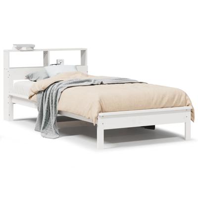 Bedframe zonder matras massief grenenhout wit 140x190 cm