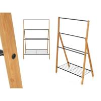 Losstaand handdoekenrek Kipit B7816 Zwart Metaal Bamboe 60 x 90 x 37 cm 4 Stuks - thumbnail