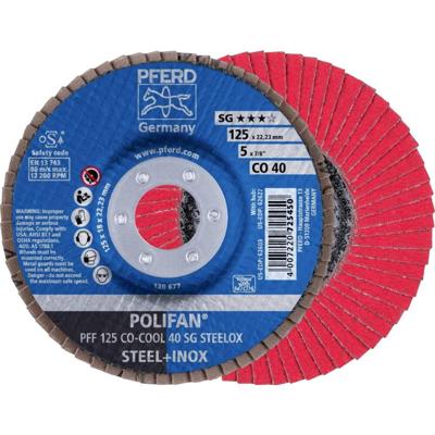 PFERD TOOLS 67660425 PFF 125 CO-COOL 40 SG STEELOX Lamellenschijf Diameter 125 mm Boordiameter 22.23 mm Korrelgrootte (num) 40 Aluminium legering, Legering op PFERD TOOLS 67660425 PFF 125 CO-COOL 40 SG STEELOX Lamellenschijf Diameter 125 mm Boordiameter 22.23 mm Korrelgrootte (num) 40 Aluminium legering, Legering op