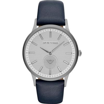Emporio Armani heren Renato AR11119 blauw lederen quartz horloge
