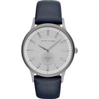 Emporio Armani heren Renato AR11119 blauw lederen quartz horloge - thumbnail