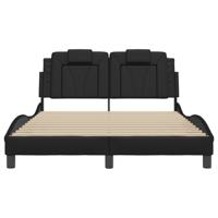 Bedframe "Viana" zonder matras kunstleer zwart 140x190 cm - thumbnail