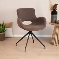 Tower Living Draaibare Eetkamerstoel 'Campo' Teddy, kleur Donkerbruin - thumbnail