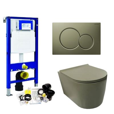 Geberit UP320 Toiletset Wandcloset Salenzi Civita Mat Legergroen met Sigma 01 Drukplaat