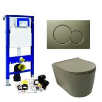Geberit UP320 Toiletset Wandcloset Salenzi Civita Mat Legergroen met Sigma 01 Drukplaat - thumbnail