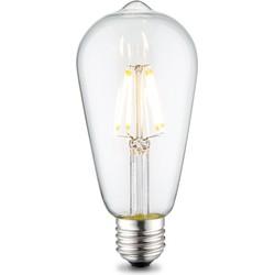 Edison Vintage LED filament lichtbron Drop - Helder - ST64 Deco - Retro LED lamp - 6.4/6.4/14cm - geschikt voor E27 fitting - Dimbaar - 4W 440lm 3000K - warm wit licht