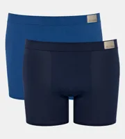 2-Pack heren boxershort - Natural Go - Biologisch katoenen heren onderbroeken - Platte naden voor minder irritatie - M - Blauw - Onderbroek heren - thumbnail
