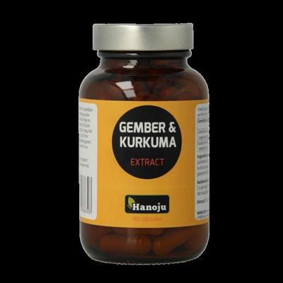 Hanoju Gember & kurkuma extract 90 Vegetarische capsules Hanoju Gember & kurkuma extract 90 Vegetarische capsules