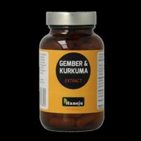 Hanoju Gember & kurkuma extract 90 Vegetarische capsules - thumbnail