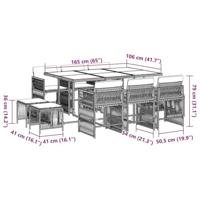 11-delige Tuinset met kussens poly rattan zwart - thumbnail