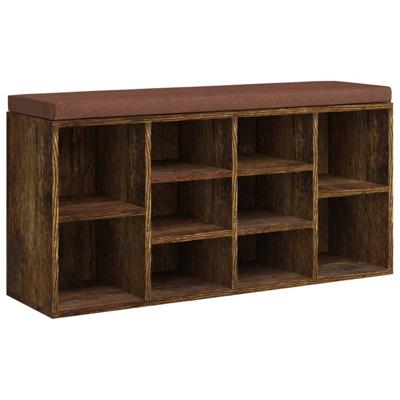 Schoenenbank 103x30x48 cm bewerkt hout gerookt eikenkleurig