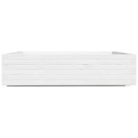 Plantenbak 100x100x26,5 cm massief grenenhout wit - thumbnail