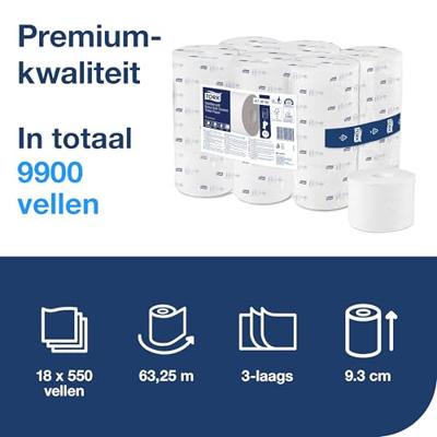 TORK T7-System Hülsenloses Toilettenpapier 3-lag T7 472650 Toiletpapier Aantal lagen: 3 lagen 18 stuk(s)
