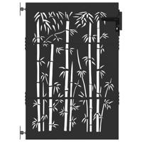 Tuinpoort met slot Zwart 105 x 150 cm Poedergecoat staal - thumbnail