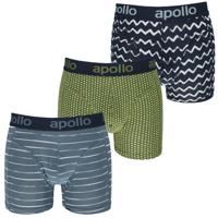 Apollo Boxershorts Heren Blue / Green Print 3-pack-XL - thumbnail