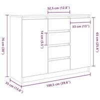 Dressoir met lades 100,5x35x76cm spaanplaat sonoma eikenkleurig - thumbnail