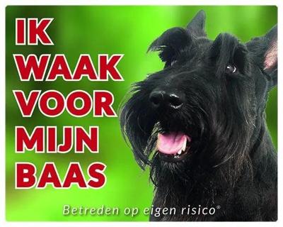Schotse Terrier Waakbord - Ik waak voor mijn baas Schotse Terrier Waakbord - Ik waak voor mijn baas
