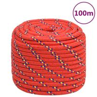 Boottouw 18 mm 100 m polypropyleen rood - thumbnail