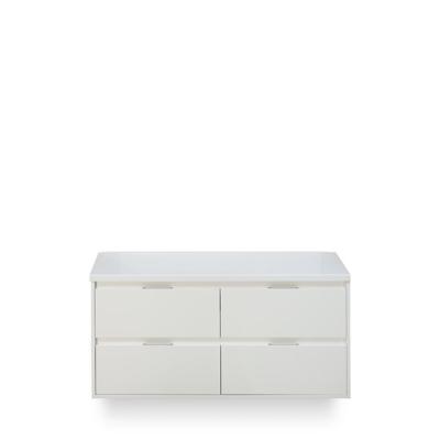 Porto Badmeubelset 120 cm - 4 laden Wit Hoogglans - Wastafel Bovenblad Wit Hoogglans