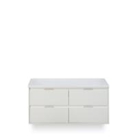 Porto Badmeubelset 120 cm - 4 laden Wit Hoogglans - Wastafel Bovenblad Wit Hoogglans - thumbnail