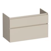 Brauer Delight - Onderkast - 100 cm - met 2 Softclose Lades Greeploos en 1 Sifon Uitsparing - Mat Beige - thumbnail