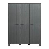 WOOOD Kledingkast 'Dennis' 3-deurs, kleur Staalgrijs - thumbnail