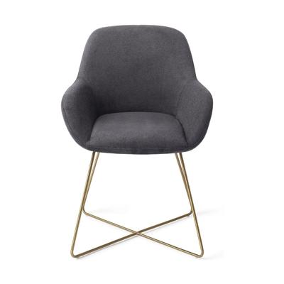 Jesper Home Eetkamerstoel 'Kushi' Cross Gold, kleur Black-Out