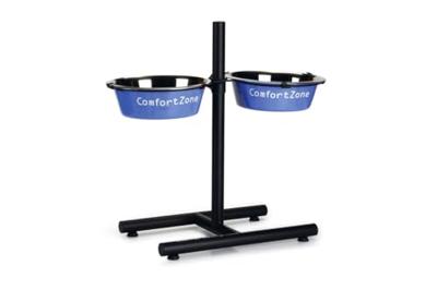 Standaard Comfort Zone met 2 blauwe 25 cm hondenvoerbakkenbakken Standaard Comfort Zone met 2 blauwe 25 cm hondenvoerbakkenbakken