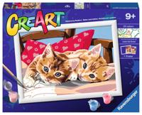 Ravensburger creart schilderen op nummer - twee knuffelige katten - thumbnail