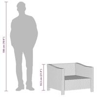 Tuinstoel met kussens poly rattan grijs - thumbnail