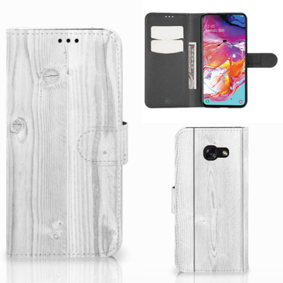 Samsung Galaxy A70 | Book Style Case | White Wood | Portemonnee hoesje