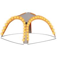 VidaXL Partytent met led en 4 zijwanden 3,6x3,6x2,3 m grijs en oranje - thumbnail