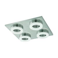 Eglo Vierkante plafondlampPalena nikkel 4-lichts - 78688 - thumbnail