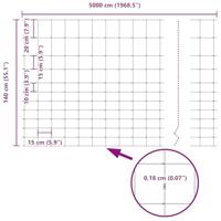 Weidehekwerk Zilver 50 x 1.4 m Gegalvaniseerd staal - thumbnail