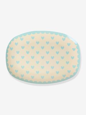 Rechthoekig bord FAVORITE HEARTS kind klein model RICE Red Kiss hemelsblauw