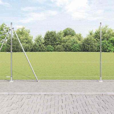 VidaXL Afrasteringspaal zilver 10 x 1,6 m (36 mm gaas) staal