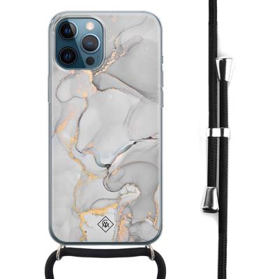 iPhone 12 Pro Max hoesje met koord - Marmer grijs iPhone 12 Pro Max hoesje met koord - Marmer grijs