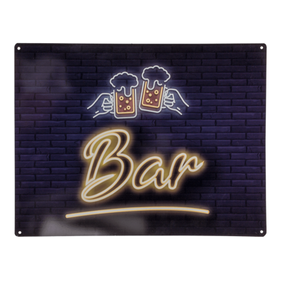 Metalen wandbord - Bar & bier - 40x30cm Metalen wandbord - Bar & bier - 40x30cm