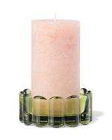 HEMA Kaarsonderzetter ⌀10cm glas ribbel groen (groen) - thumbnail