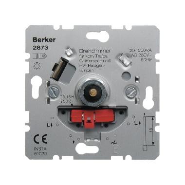 Berker dimmer met draai aan/uit voor gloei-halogeenlampen Berker dimmer met draai aan/uit voor gloei-halogeenlampen