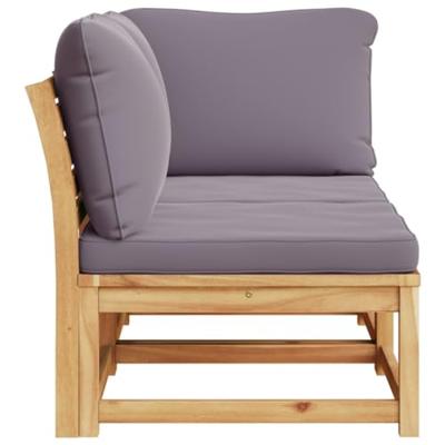 2-delige Loungeset met kussens massief acaciahout - thumbnail