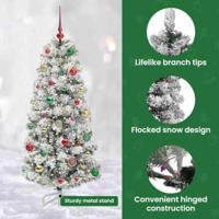 VidaXL Kunstmatige inklapbare kerstboom groen en wit 150 cm - thumbnail