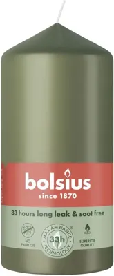 Bolsius stompkaars essentials 5.8x12cm fresh olive