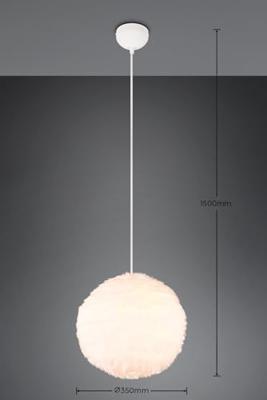 Trio Stoffen hanglampFurry crème Ø 50cm - R31581901
